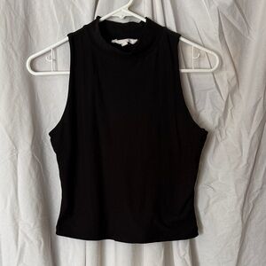 Olive & Oak Black Sleeveless Mock Neck Tank
